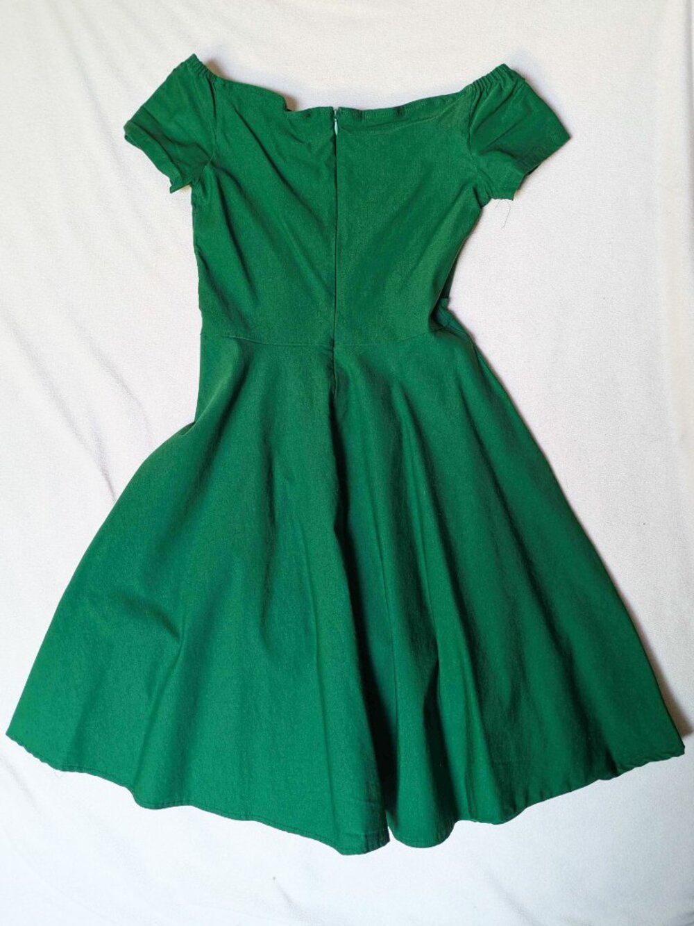 Green Fit and Flare Off the Shoulder Grace Karin Dress - Picture 3 of 6